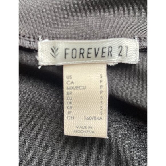 Forever 21 Black Crop Athletic Jacket Sheer Sleeve Insets Size Small EUC - Picture 5 of 5